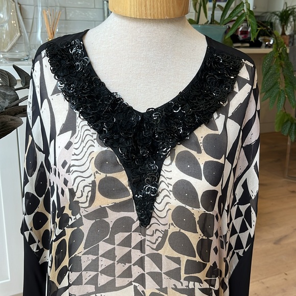 NWT Ecla 100% silk dress made in Italy. Drop shoulder sleeveless - Picture 3 of 14